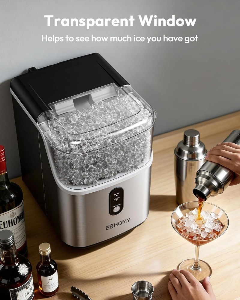 Fast Countertop Sonic Ice Maker, Self-Cleaning