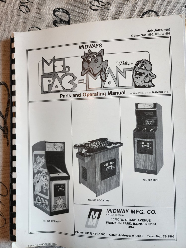 Ms. Pac Man Arcade Manual Midway Pacman