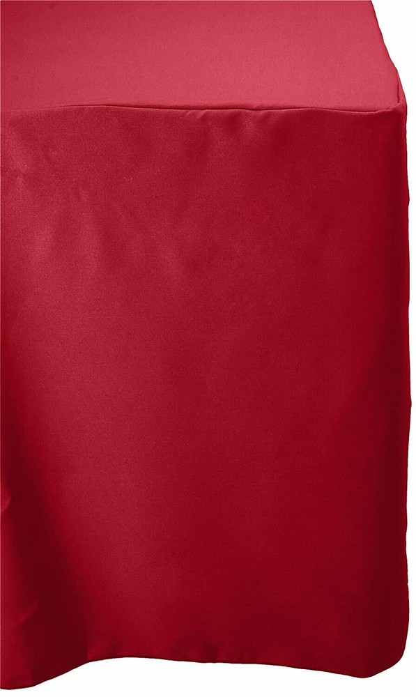 LA Linen Open Back Polyester Poplin Fitted Tablecloth for Classroom Tables - RED