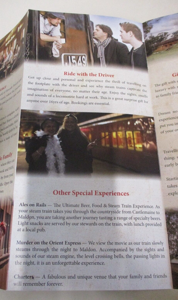 Victorian Goldfields Railway Steam Train - 8 Panel Guide - Castlemaine & Maldon