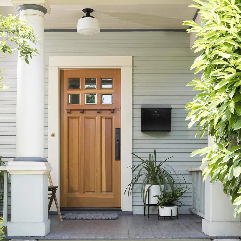 Mail Boxes with Key Lock,Locking Mailbox Wall Mounted,Security Black