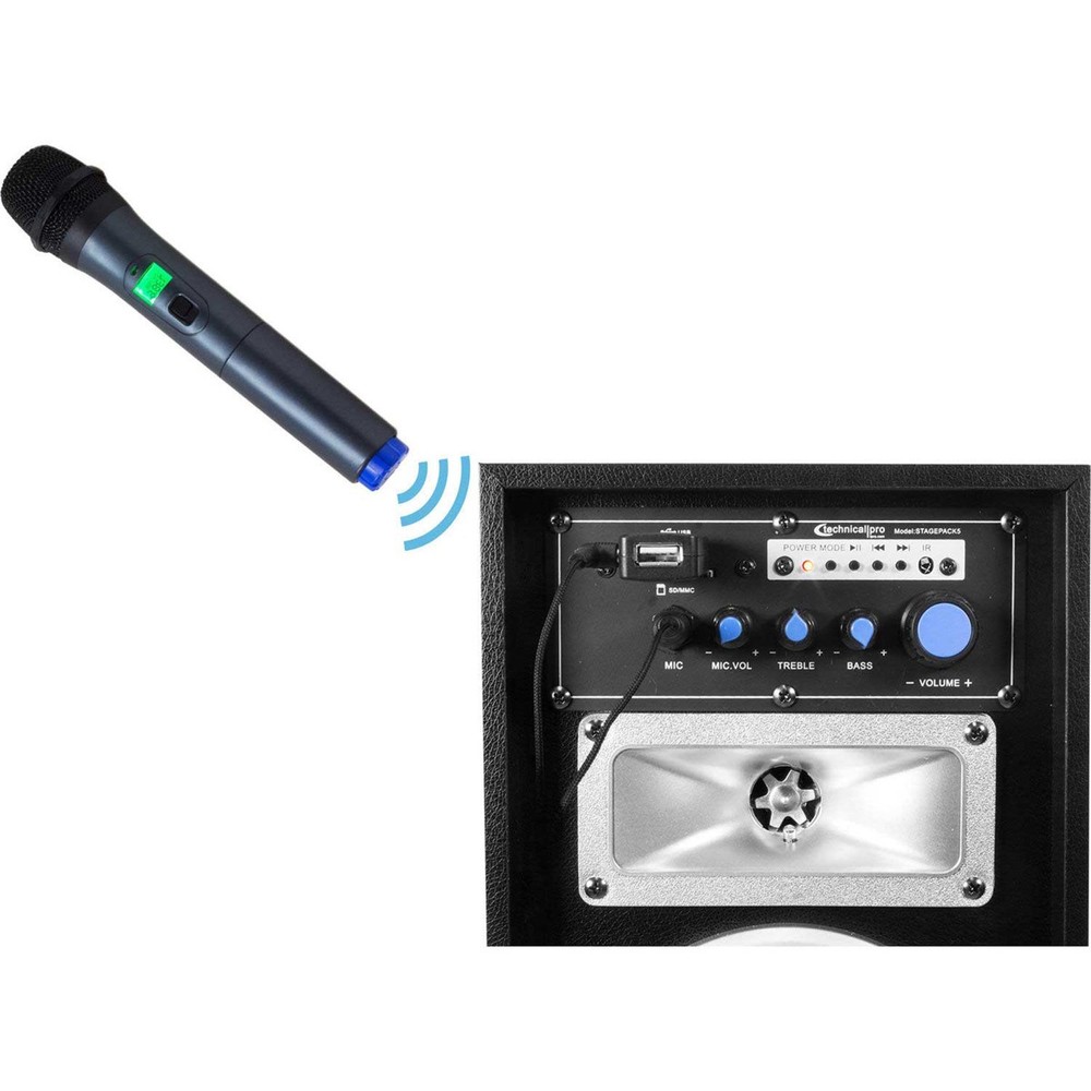 Technical Pro WMU99 Wireless Handheld UHF Microphone with USB Powered Receiver,