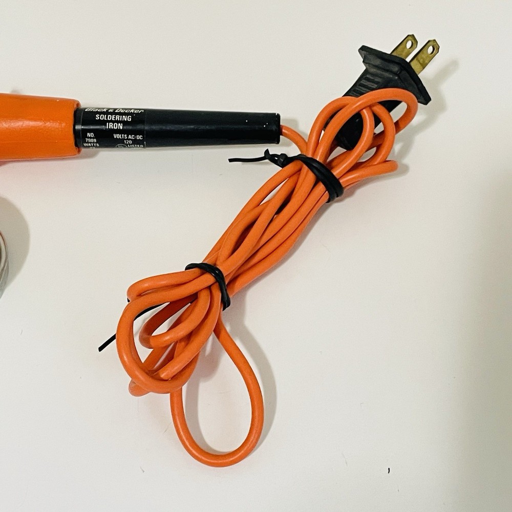Vintage Black & Decker Soldering Iron No. 7989 W/ Extra Tip & Solid Wire