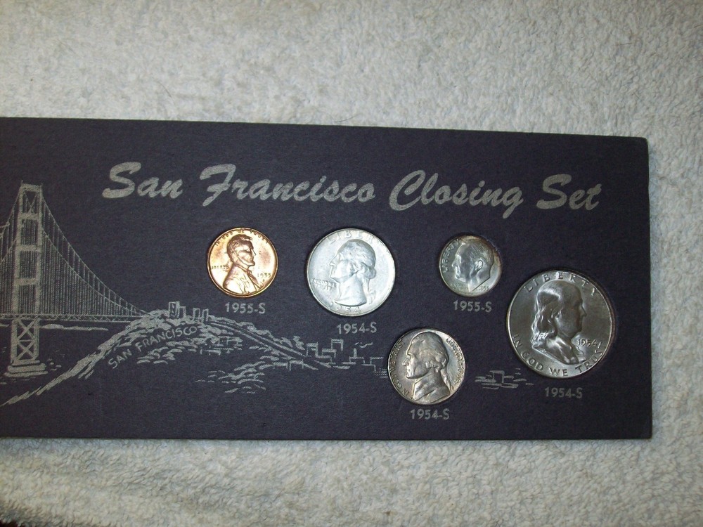 1954-1955 MINT SET SAN FRANCISCO CLOSING MINT SET UNCIRCULATED