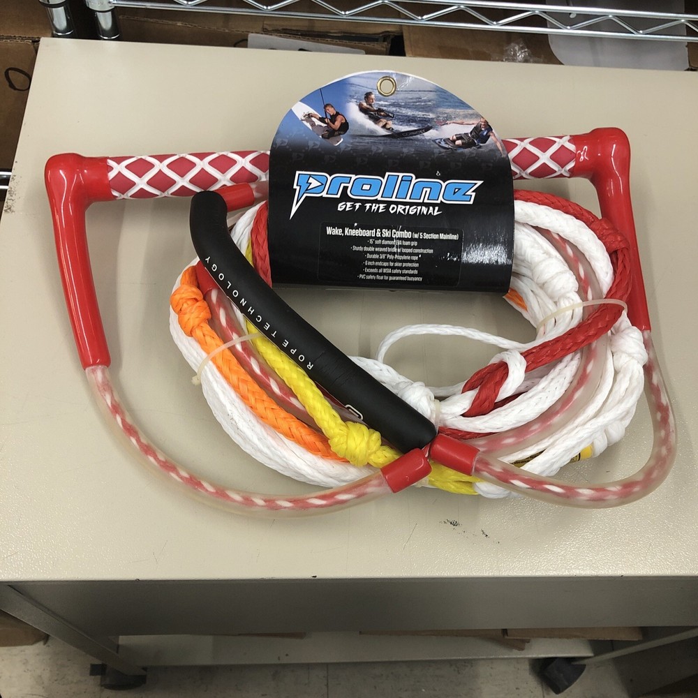 Proline Wake, Kneeboard, Ski Combo Rope With 5 Section Mainline - NEW