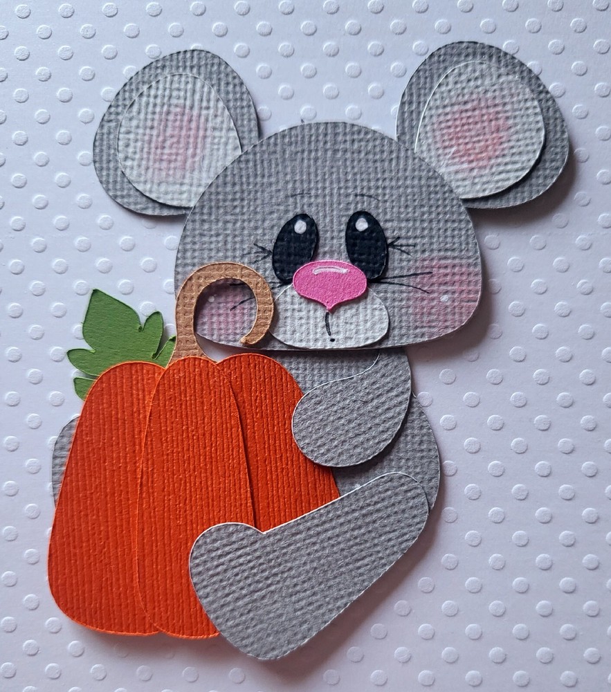 Little Pumpkin Mouse. Scrapbook, Card making Paper Piecing