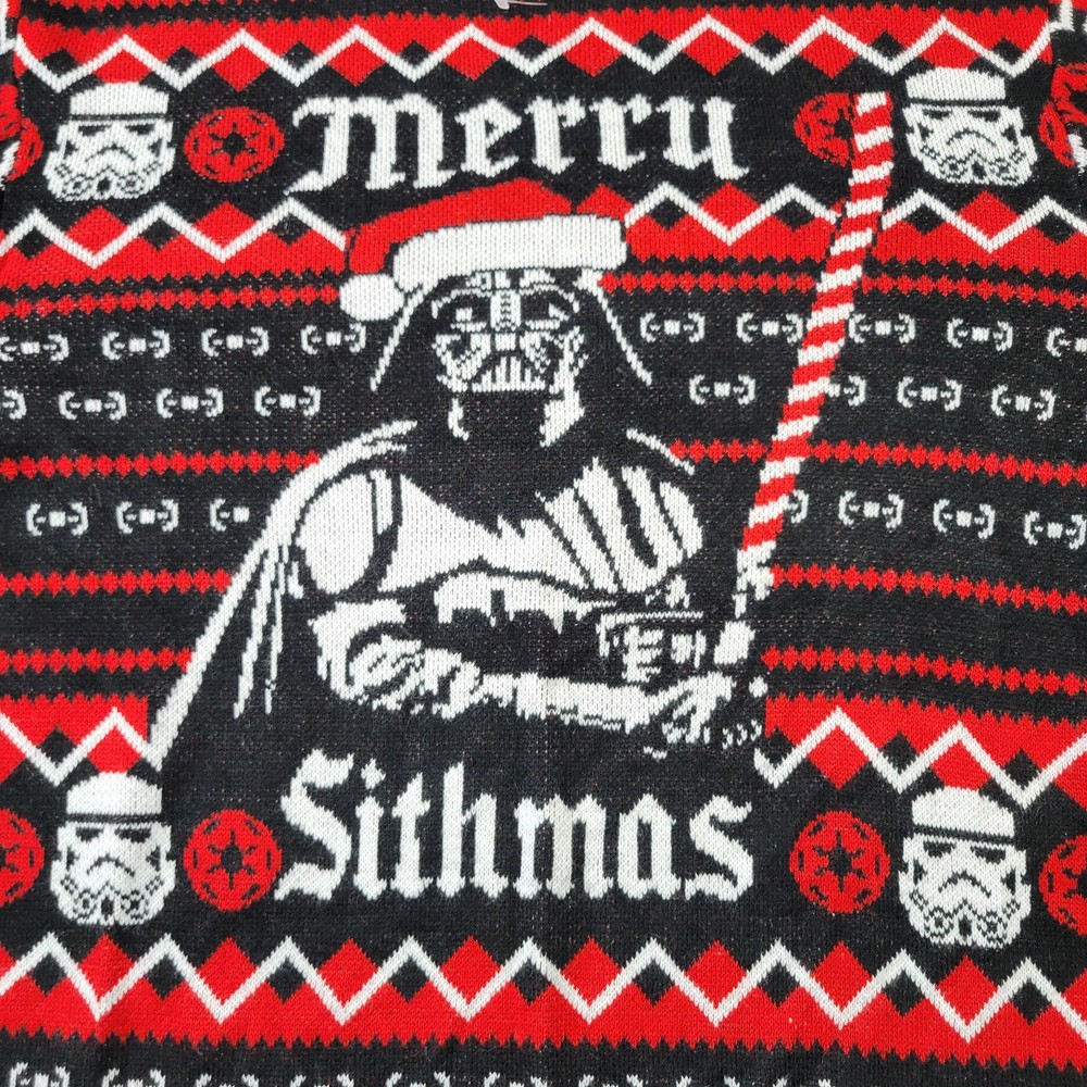 Star Wars Merry Sithmas Holiday Sweater Mens Large Black Pullover Darth Vader