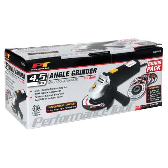 Performance Tool W50044 Angle Grinder, 4-1/2 Inch