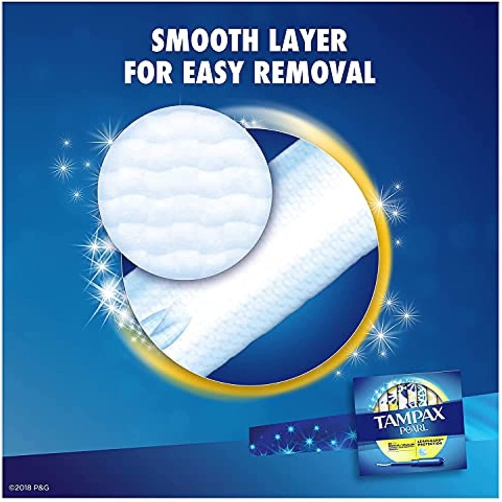 Tampax Pearl Plastic, Antigravity LeakGuard Braid, Regular Absorbency Unscented