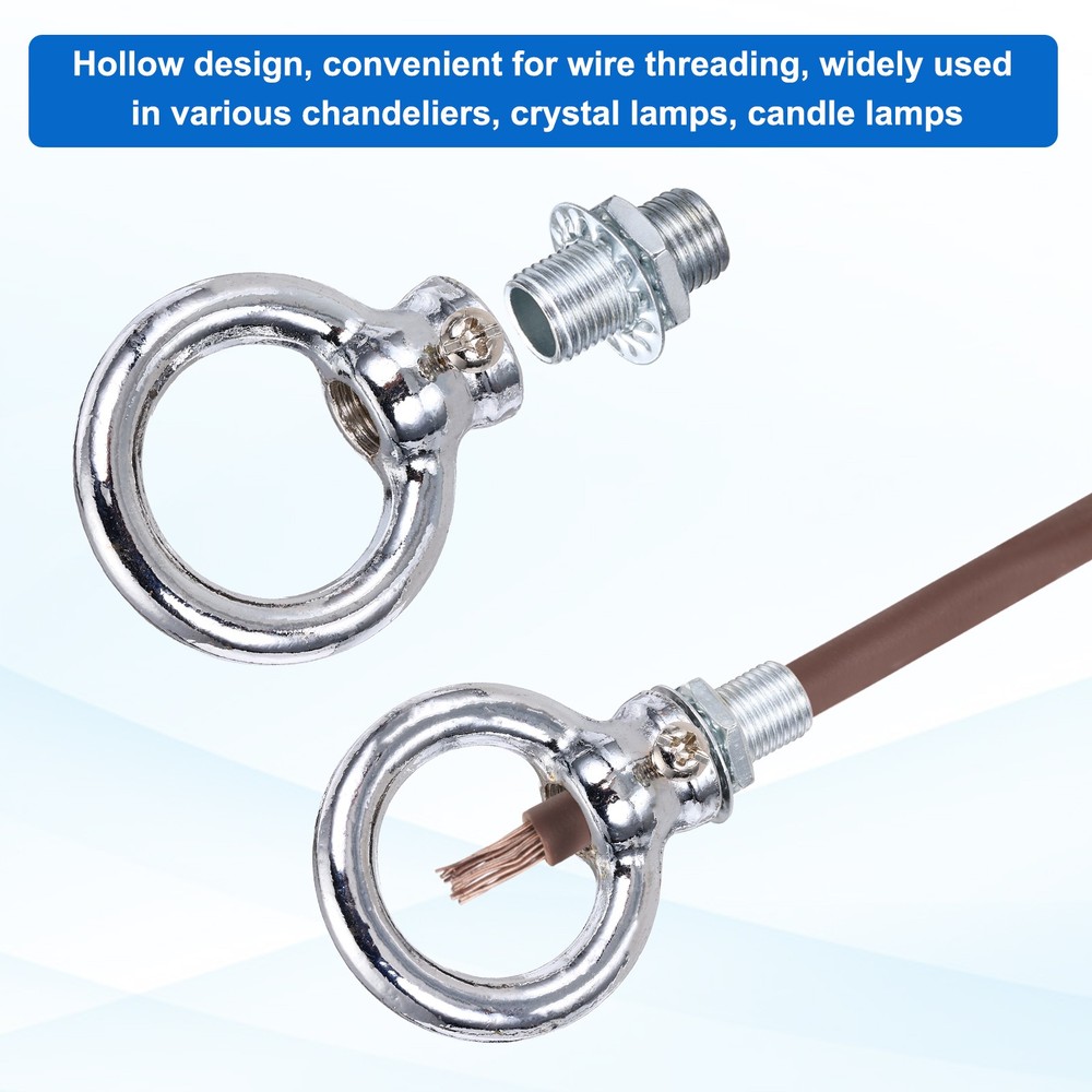 2 Set 8kg M10 1.5x2" Thread Lifting Eye Nut Holder Hook Ring Silver