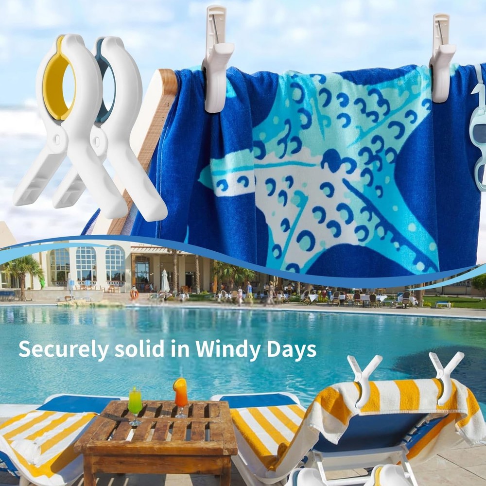 Extra Large Beach Towel Clips 12Pack Increase Size and Spring Force Protect O...