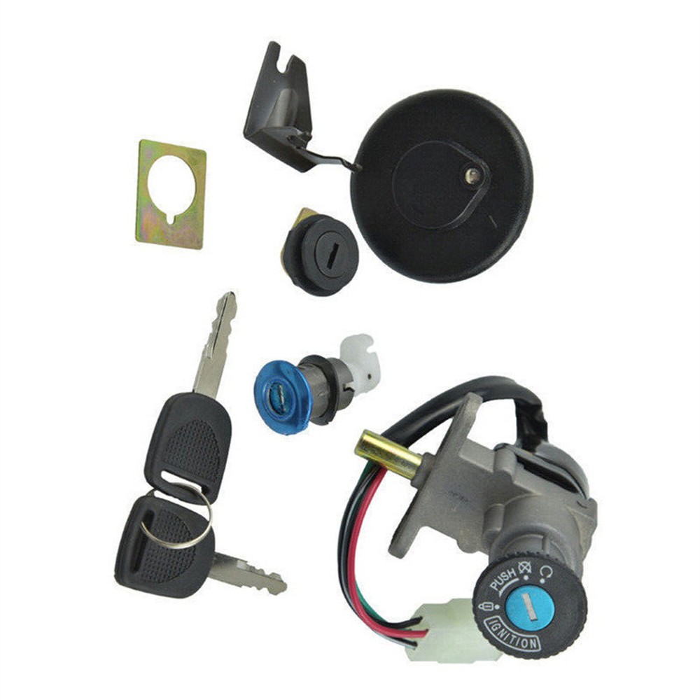 Universal Modified Motorcycle Fuel Gas Cap Ignition Switch Lock Key Set