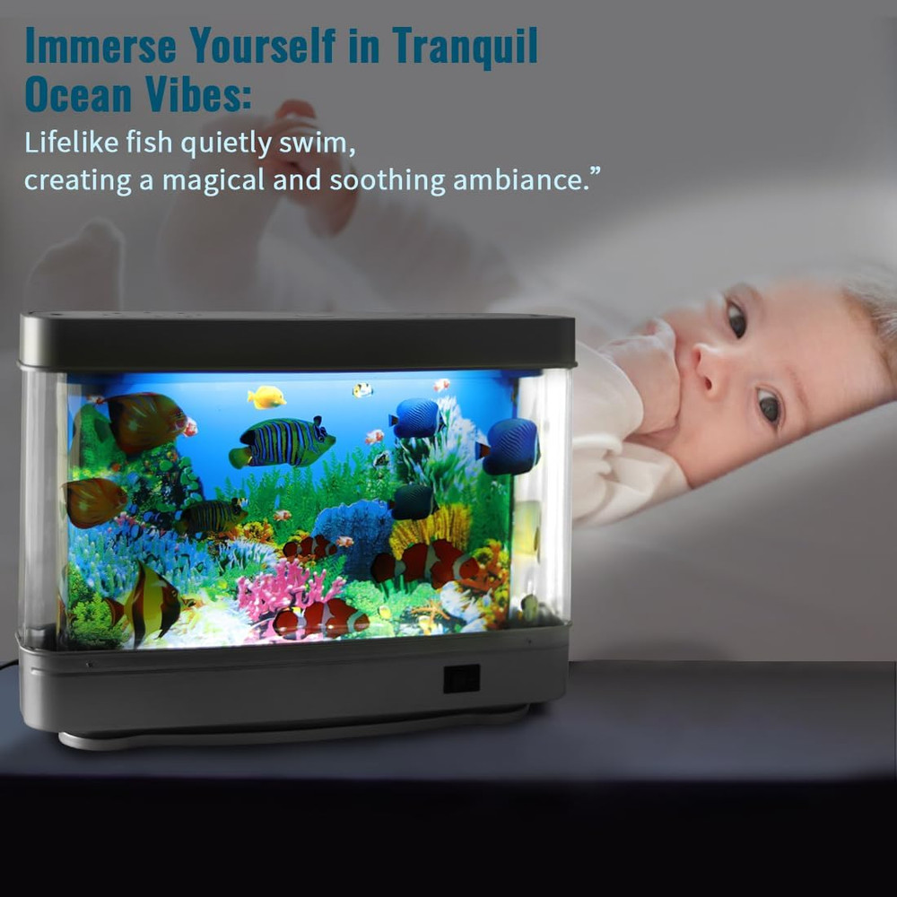 Artificial Tropical Fish Decorative Moving Aquarium Lamp - Virtual Ocean Motion.