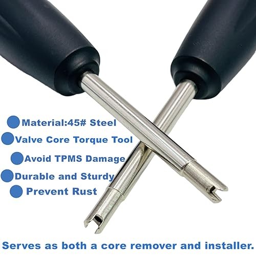4 Pieces Valve Core Torque Tool, Avoid TPMS 4Pcs Valve Core Torque Tool（Black）