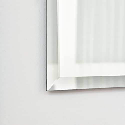 KOHROS BATHROOM MIRROR RECTANGLE BEVELED FRAMELESS WALL MIRROR - SILVER