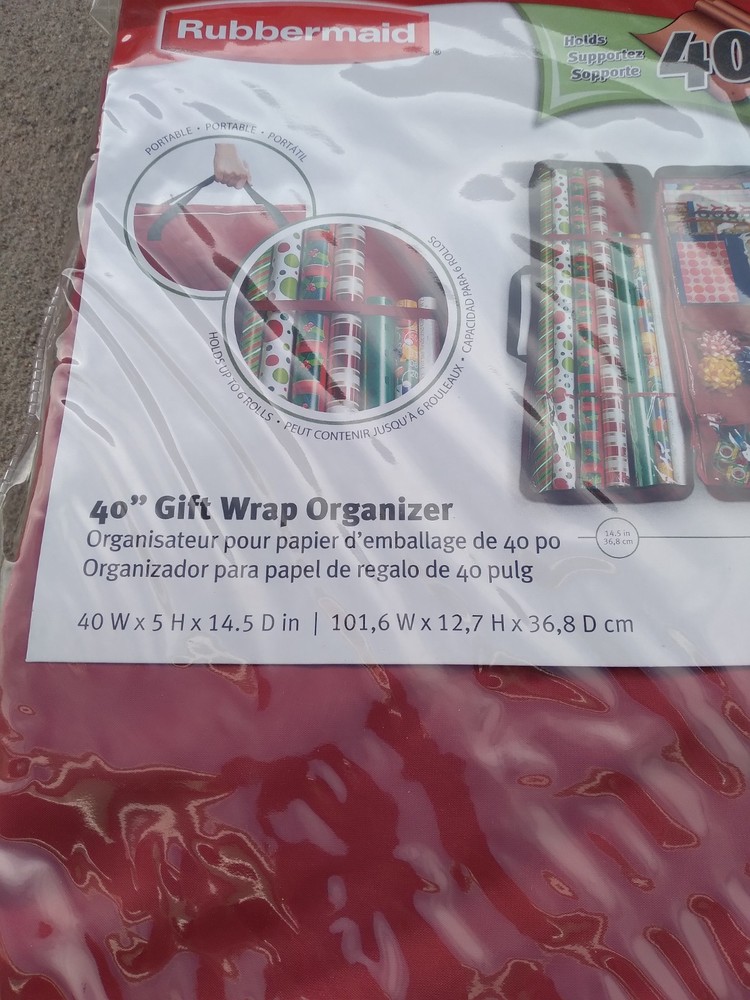 Rubbermaid 40in Gift Wrap Organizer RED