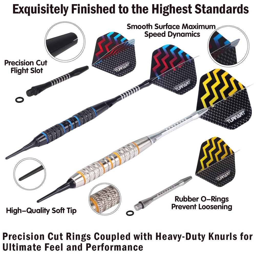 Darts Plastic Tip - Professional Soft Tip Darts Set for Electronic Dartboard ...