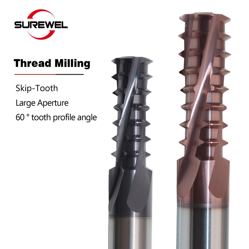 Skip teeth Thread Mill Threading Tool Balzers Coated CNC High-Speed Milling Tool
