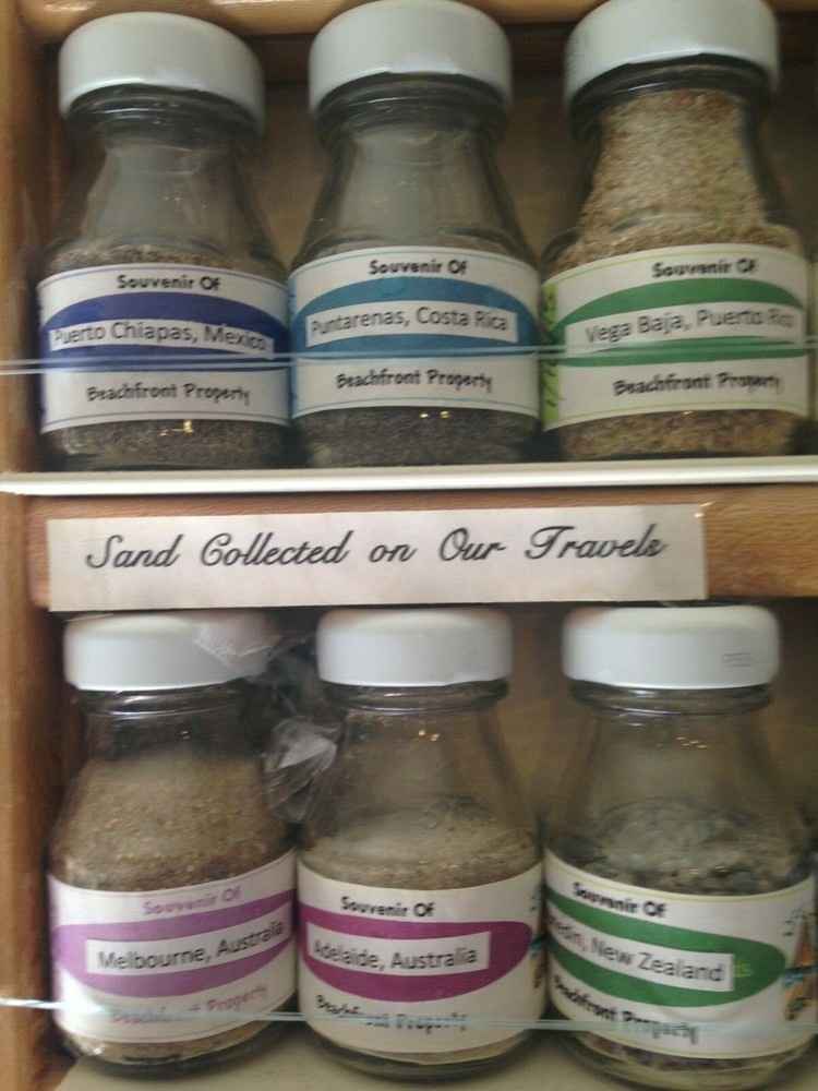 Labeled Sand Samples from Around the World Cruises