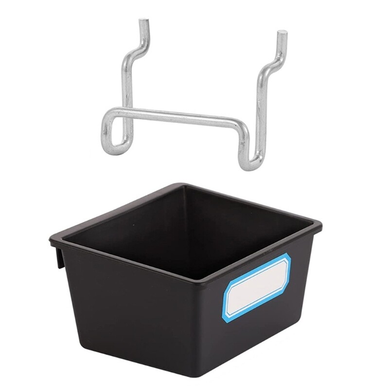 Efficient Garage Workshop Storage Solution Pegboard Basket with Hook and Labels