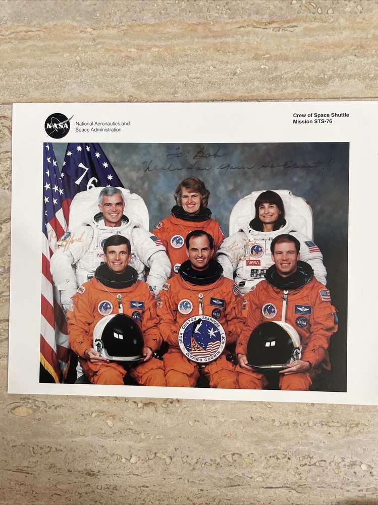 NASA STS-76 Autographed 8X10 Crew Photo