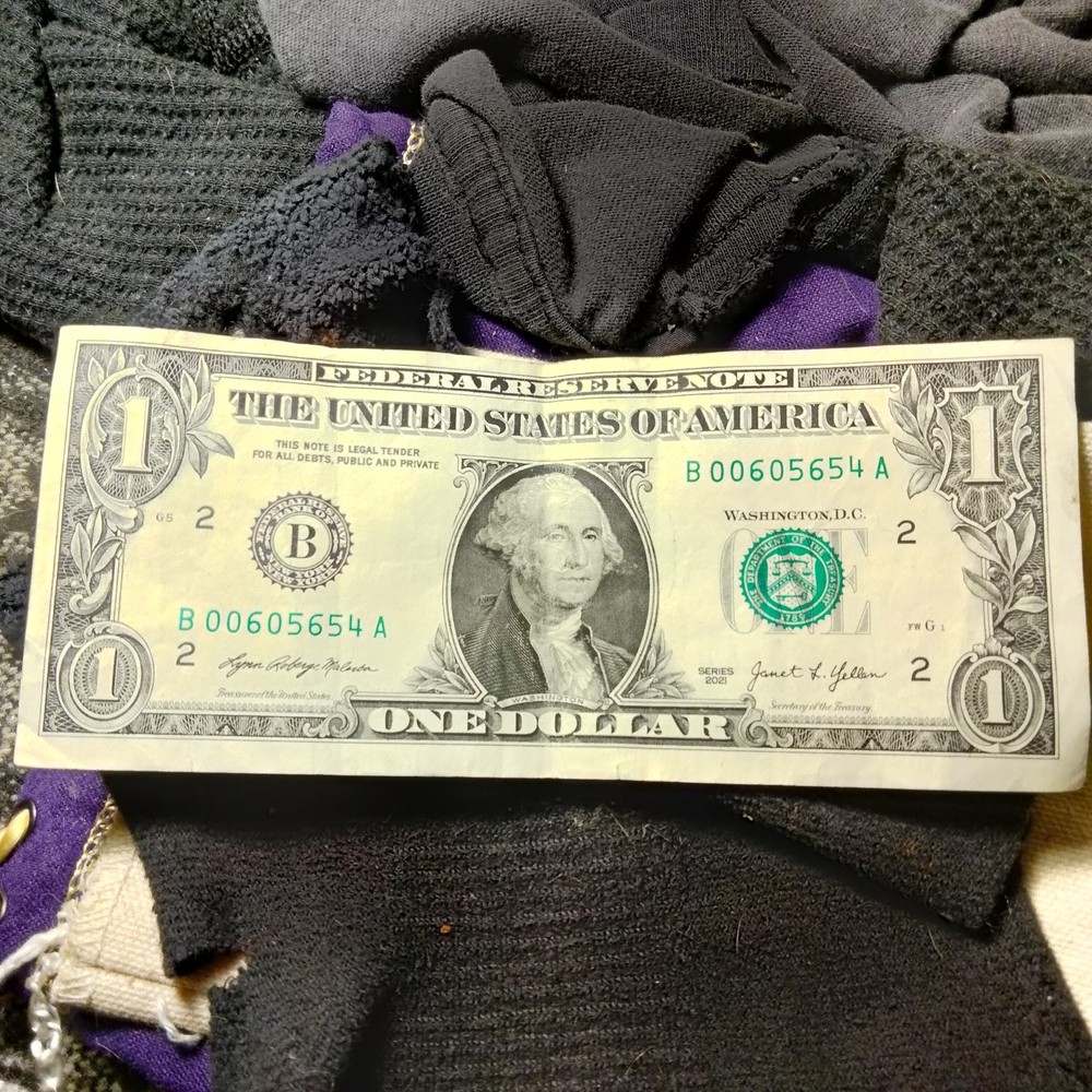 2021 $1 Dollar Bill Miscut Contaminated Ink Well