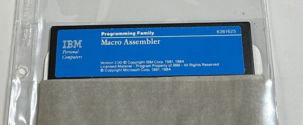 Vintage IBM Macro Assembler Vrs 2.0 w/Software