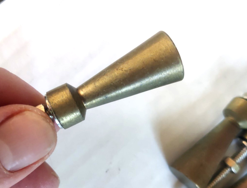 12 Solid Brass Knobs MCM Mid Century Modern Atomic Art Deco Vintage Drawer Pulls