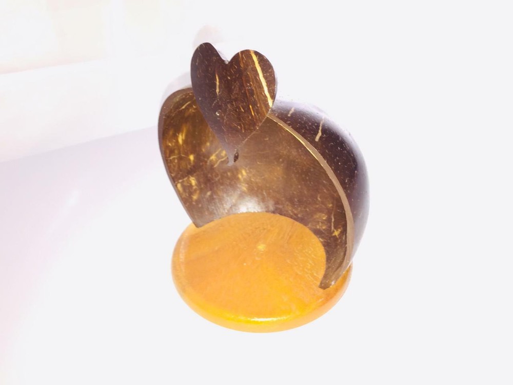 Unique Handcrafted Coconut Shell Statue Holder 100% Natural Ceylon Table Décor