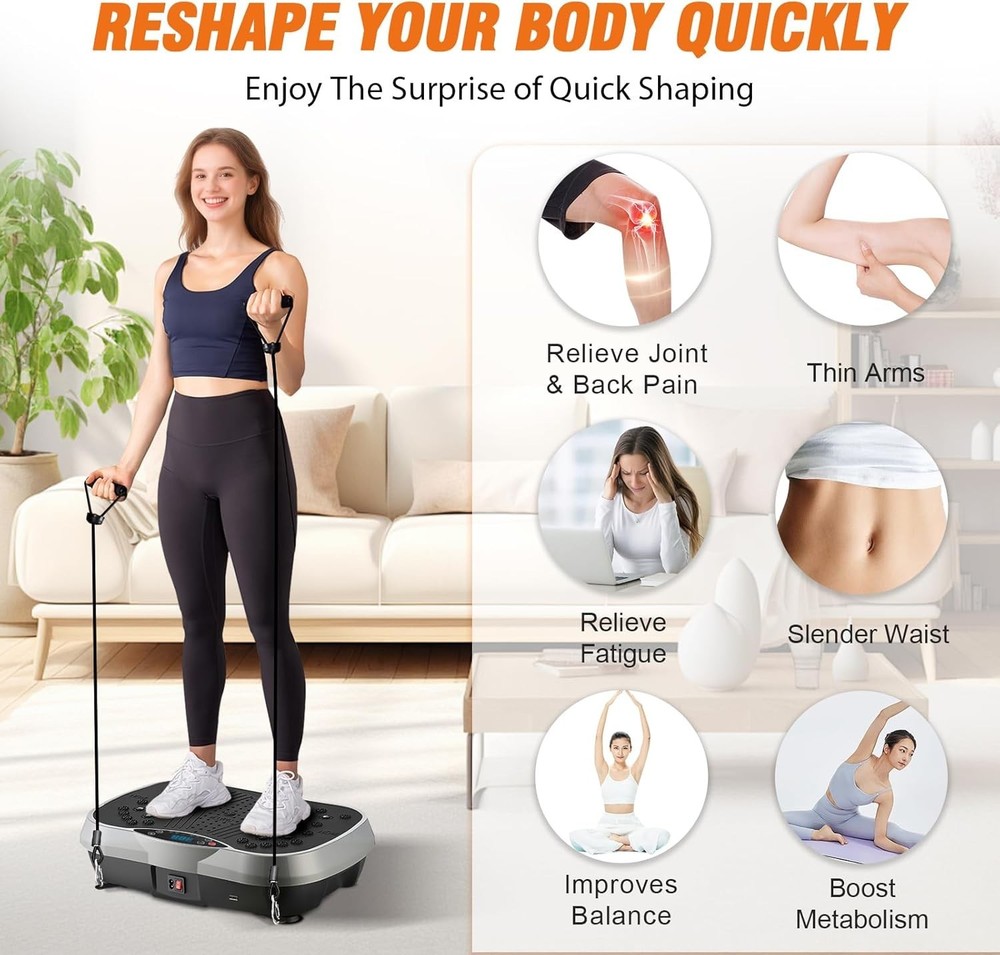 Vibration Board with Bluetooth & Resistance Bands for Effective Workouts