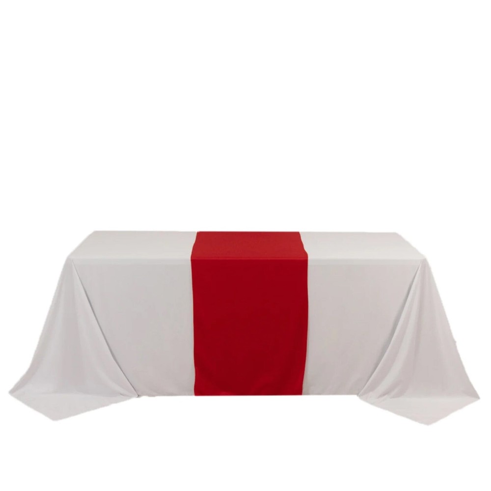 24" x 72" RED Premium Scuba Polyester Wide Table Runner Wedding Party Tabletop