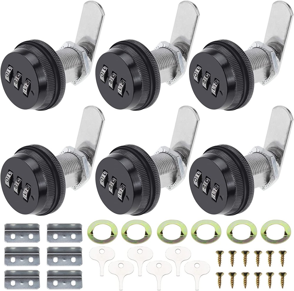 RealPlus Combination Cam Lock 1-1/8" Cylinder Coded Cabinet Lock Security Locks