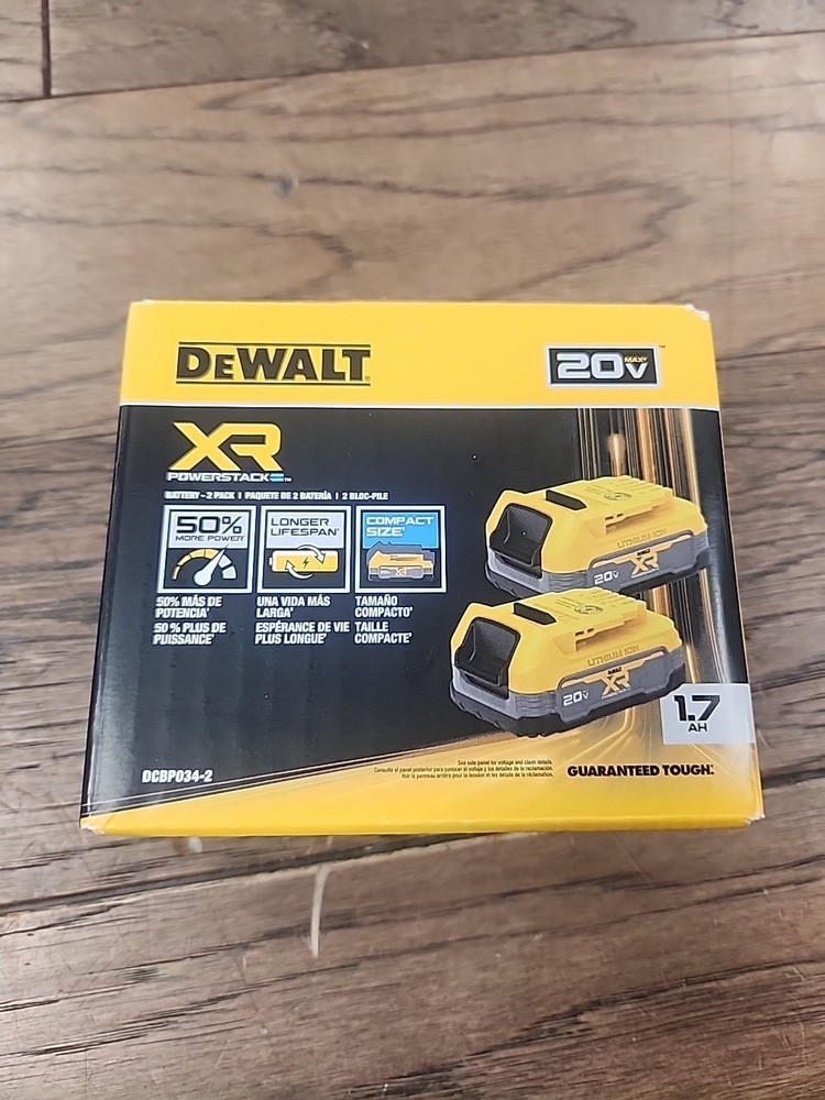 DEWALT DCBP034-2 20V POWERSTACK Compact Li-Ion Battery (Pack of 2)