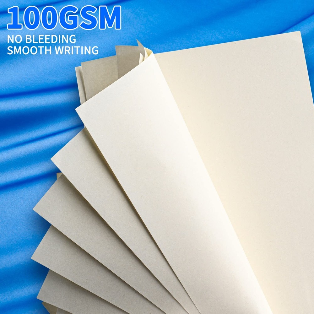 Refillable Blank Paper for 6-Ring Binders - A6 Size, 80 Sheets (160 Beige