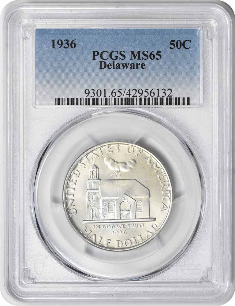 1936 Delaware Commemorative Silver Half MS65 PCGS