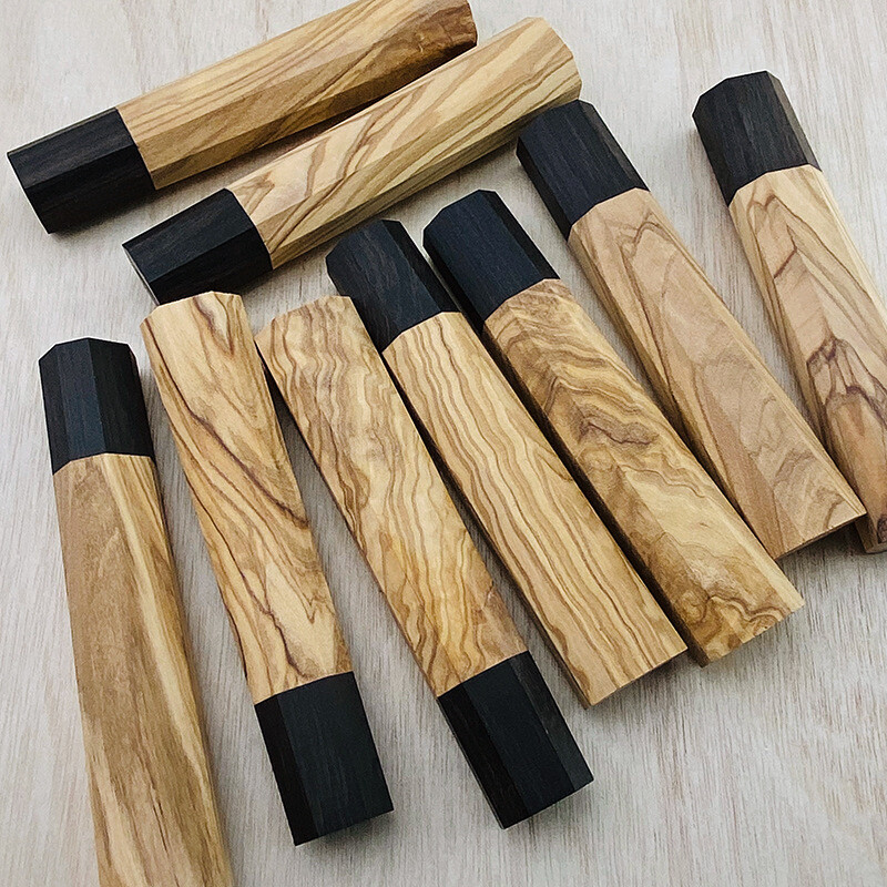 2PCS DIY Replacement Octagonal Blank Wooden Japanese Kitchen sushi Handle USAA