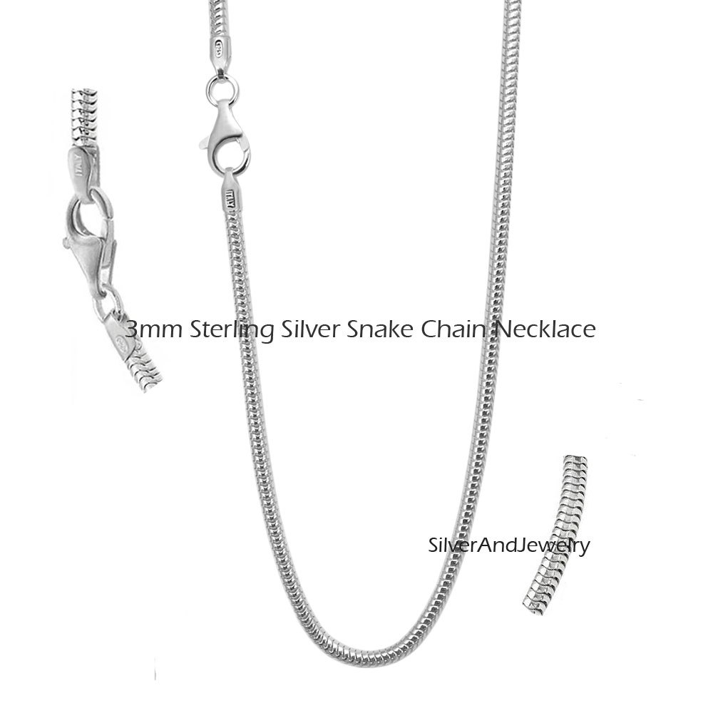 3 mm 925 Sterling Silver Snake Chains