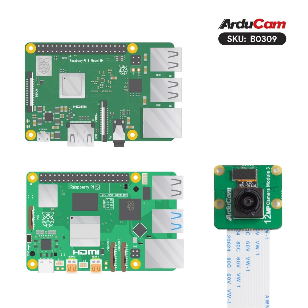 Raspberry Pi Camera Module 3 12MP IMX708 102 Wide Angle Fixed Focus HDR Pi 5