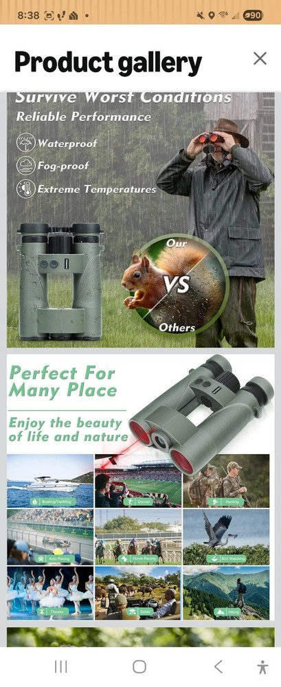 Yinmo 10×42 Laser Rangefinder Binoculars
