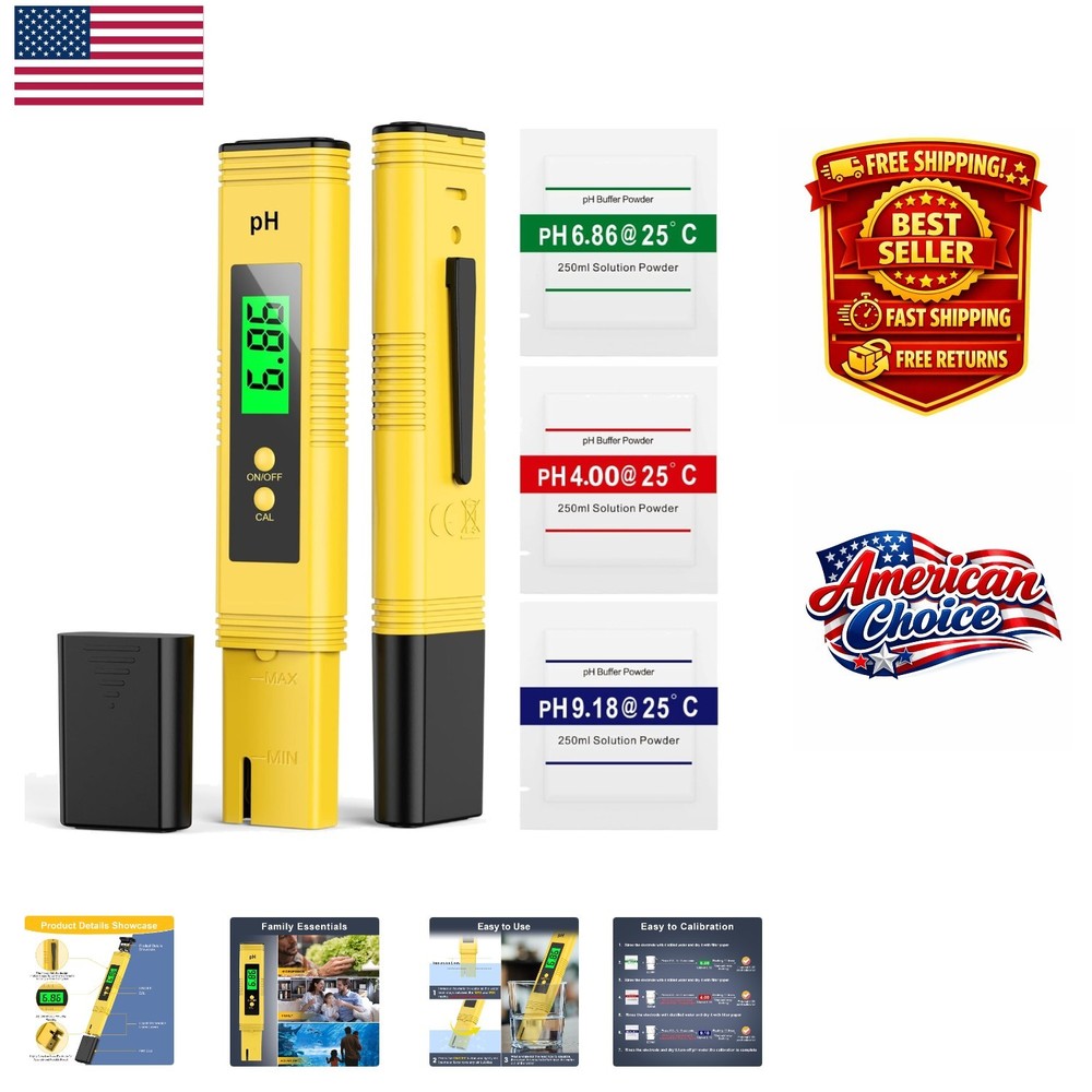 Lightweight Digital pH Meter for Accurate Water Quality Testing - User Friendly