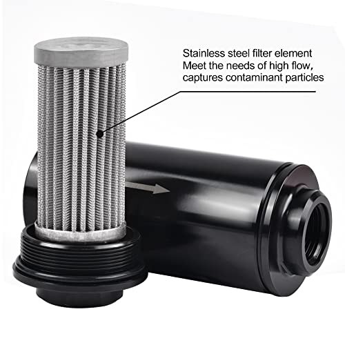 30 Micron Inline Fuel Filter with 6AN 8AN 10AN Adapter Universal 60MM