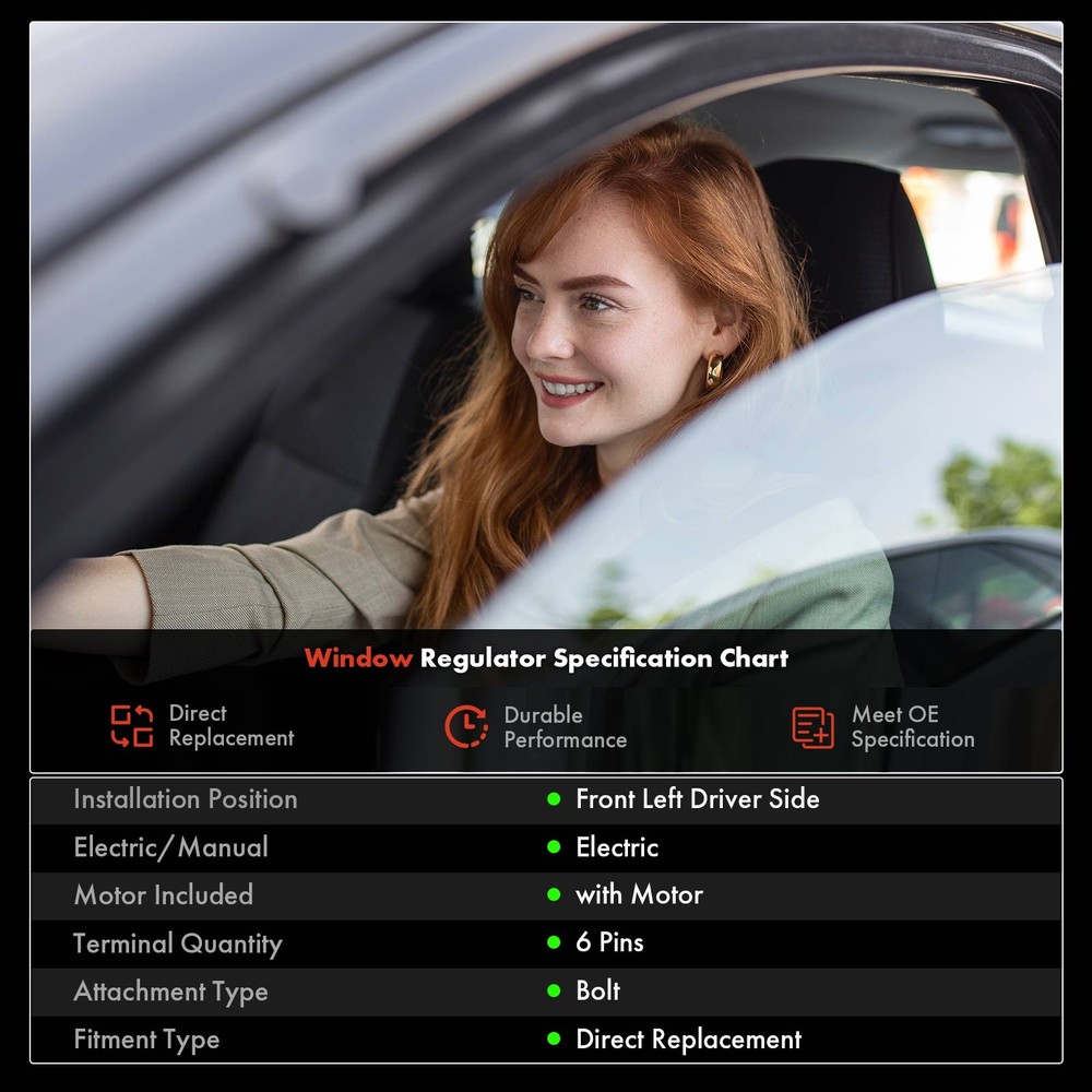 Front Left Driver Window Regulator & Motor for Mazda 6 2009 2010 2011 2012 2013