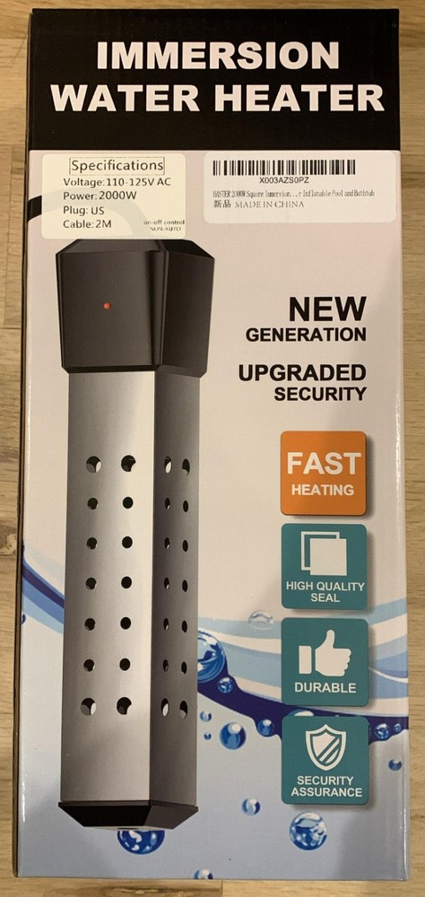 Immersion Water Heater Portable Electric 304 125v 2000w Stainless Heater 7ft