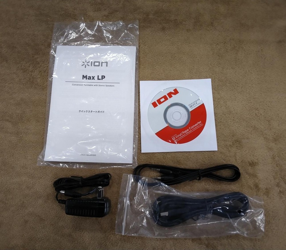 ION Max LP USB Conversion Turntable w/Speakers Hardoff Mint