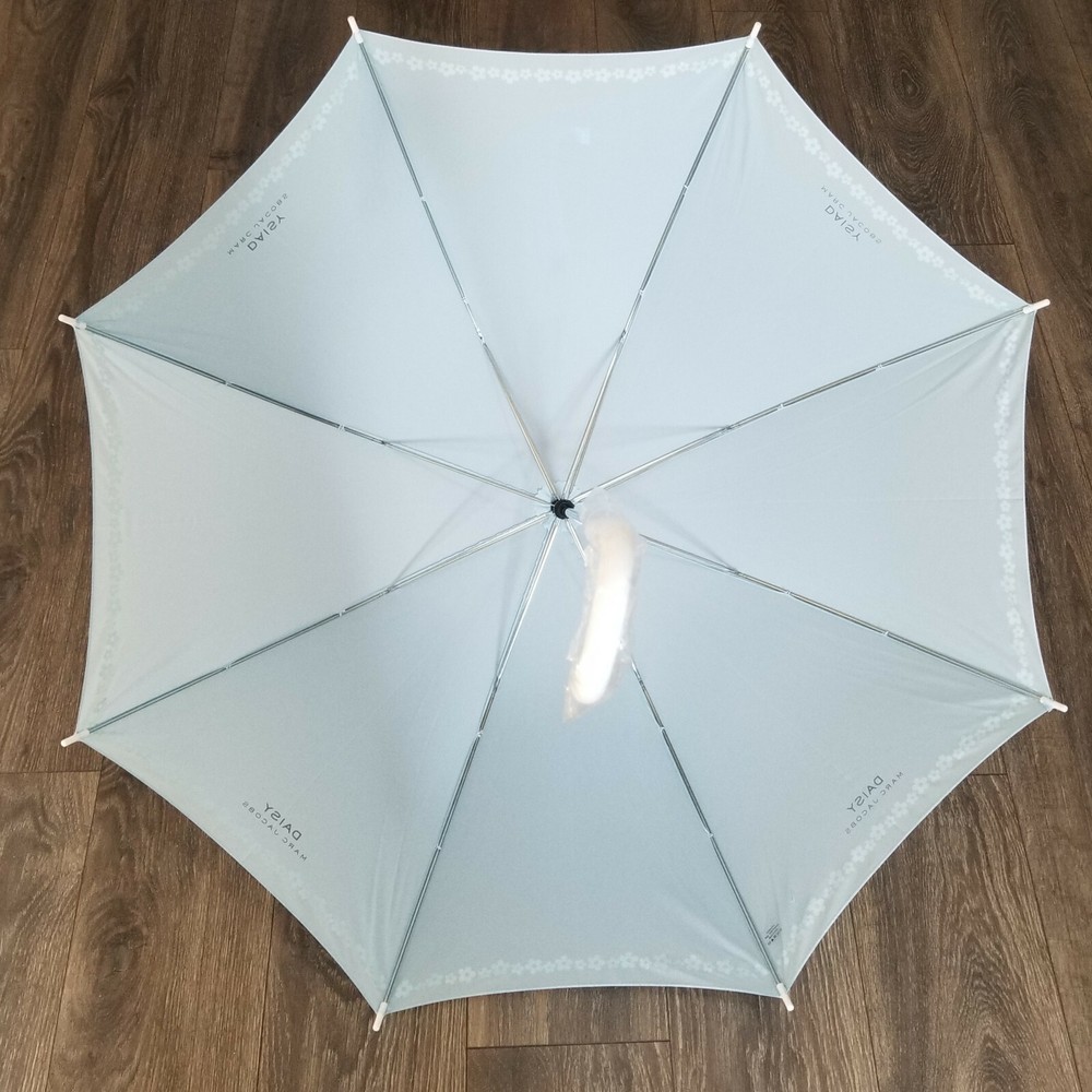Marc Jacobs DAISY Umbrella Large Rain Daisy Parfums Sky Blue White Handle Spring
