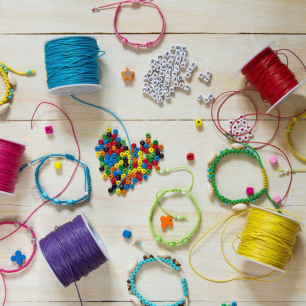 3Pcs Waxed Polyester Cord, 5.5 Yard 2mm Wax Bead Thread String, Pink