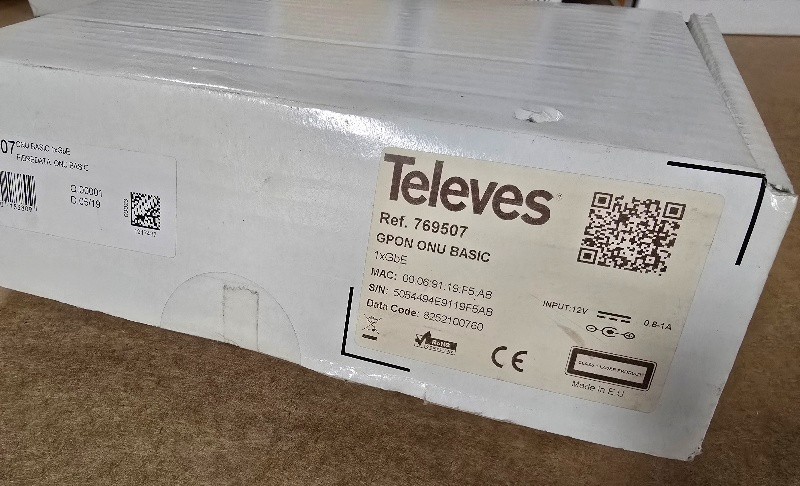 769507: New Televes ONU Basic module 1x GbE Ethernet
