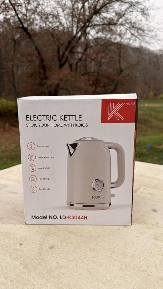 KOIOS Electric Kettle 1.7L 1500W Electric Tea Kettle w Thermometer Fast Heating
