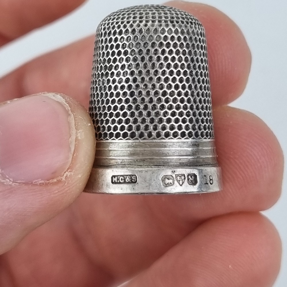Antique Solid Silver Thimble Chester 1923 Henry Griffith & Son Ltd