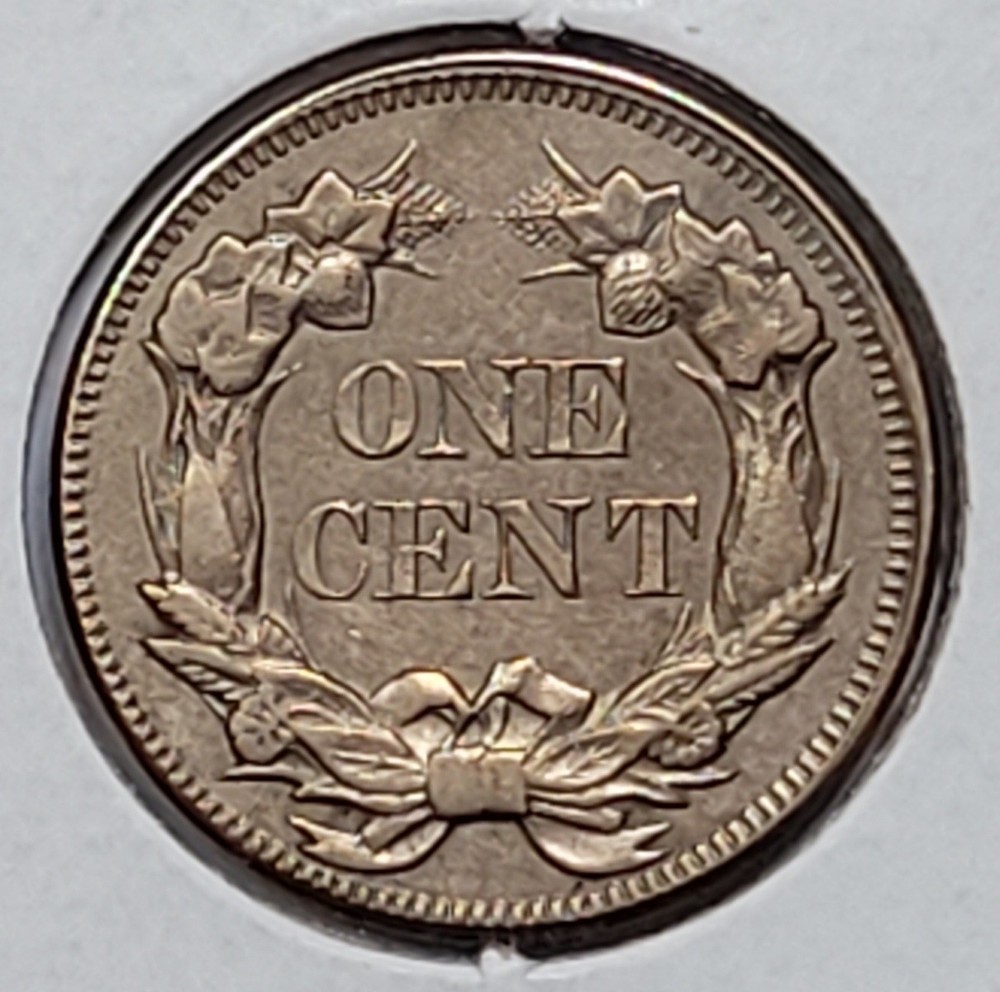 1857 1c Flying Eagle Cent Choice AU Strong Strike